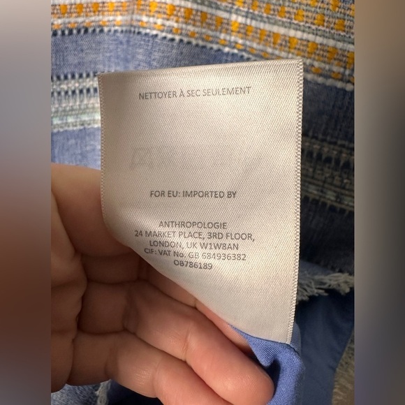 Anthro Akemi + Kin Woven Tweed Shift Dress Size 14 Blue - Picture 8 of 9